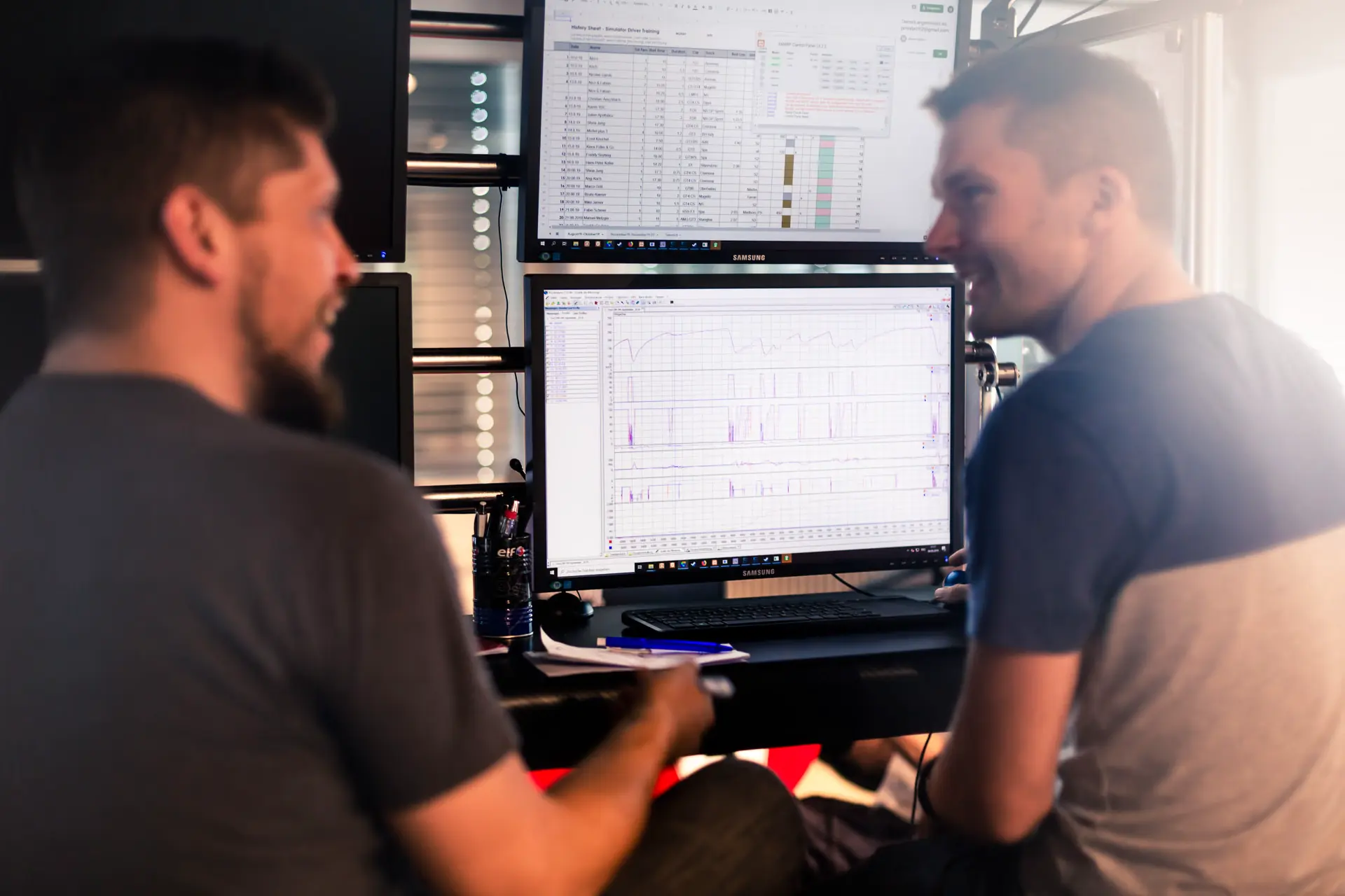 Data review in front of the telemetry screens